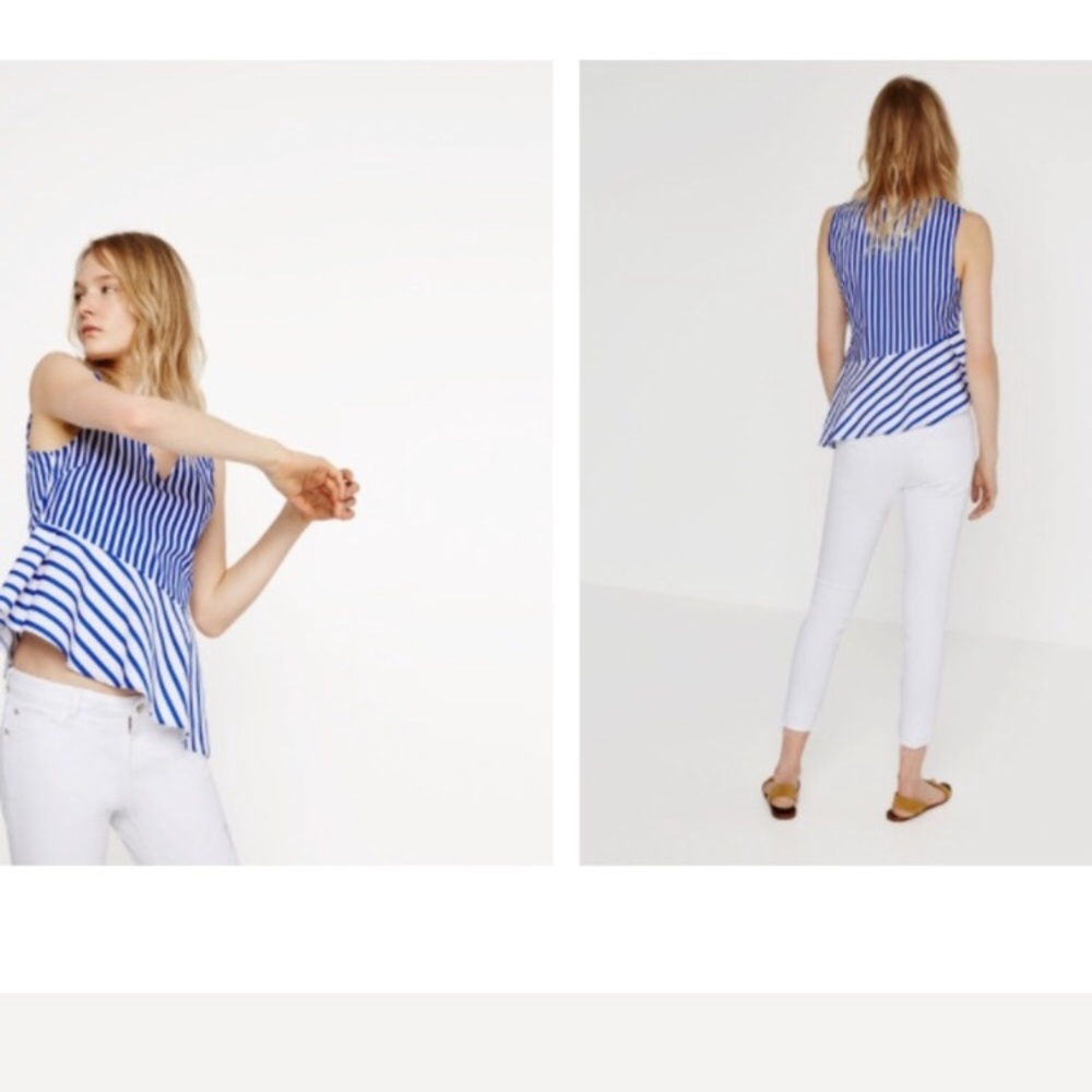 Zara Stripe Peplum Top.